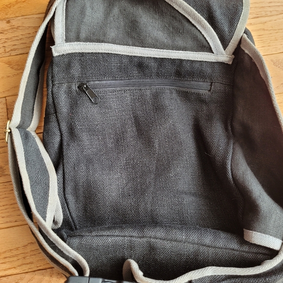 Hemp Crossbody Bag Medium Natural Black Grey Ecolution - Picture 4 of 16